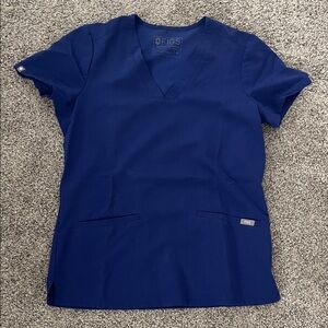 Figs Women's Royal Blue Short Sleeve Scrub Set